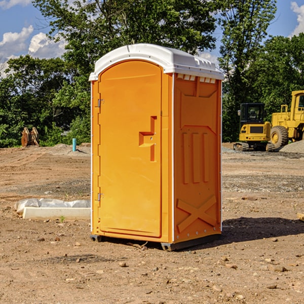 how often are the portable restrooms cleaned and serviced during a rental period in Dinsmore Ohio